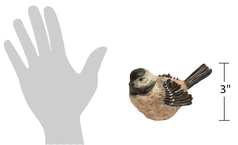 The Bridge Collection Set of 2 Brown Chickadee Bird Figurines- Bird Decor - Mantle Decorations- Spring Figurine- Bird Figurines Home Decor - Image 2